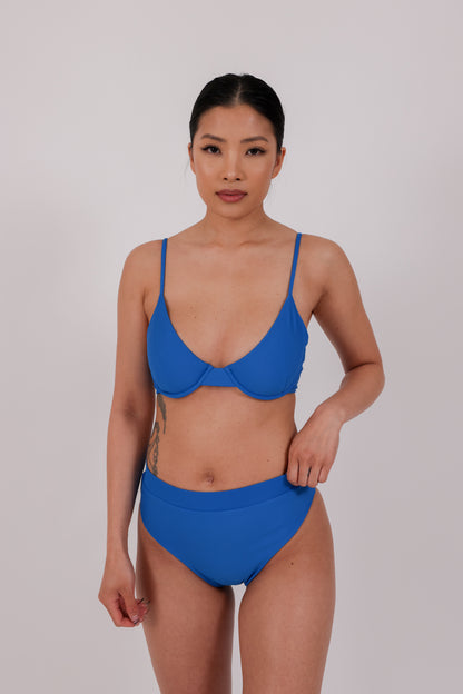 blue underwire bikini top