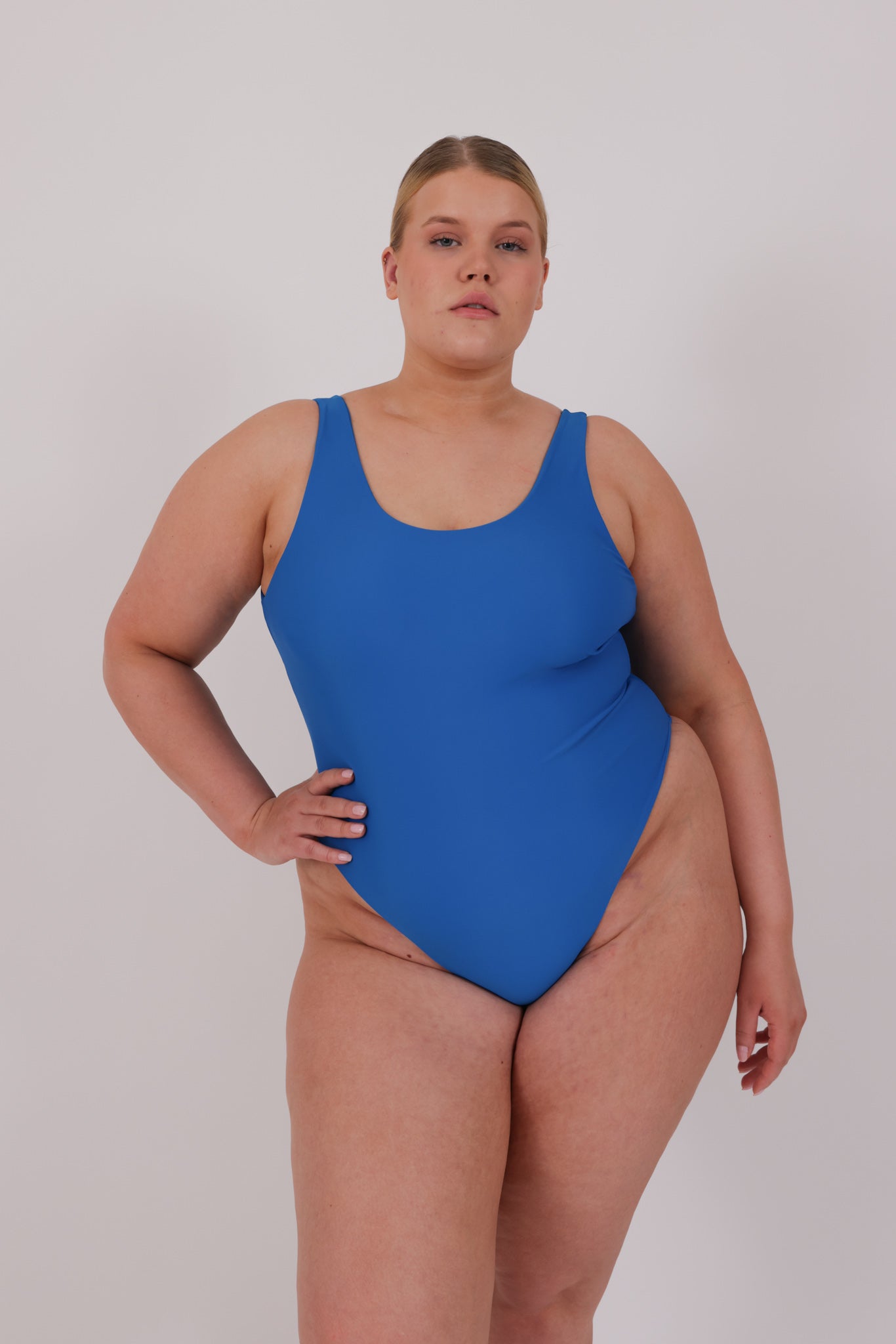 blue classic swimsuit