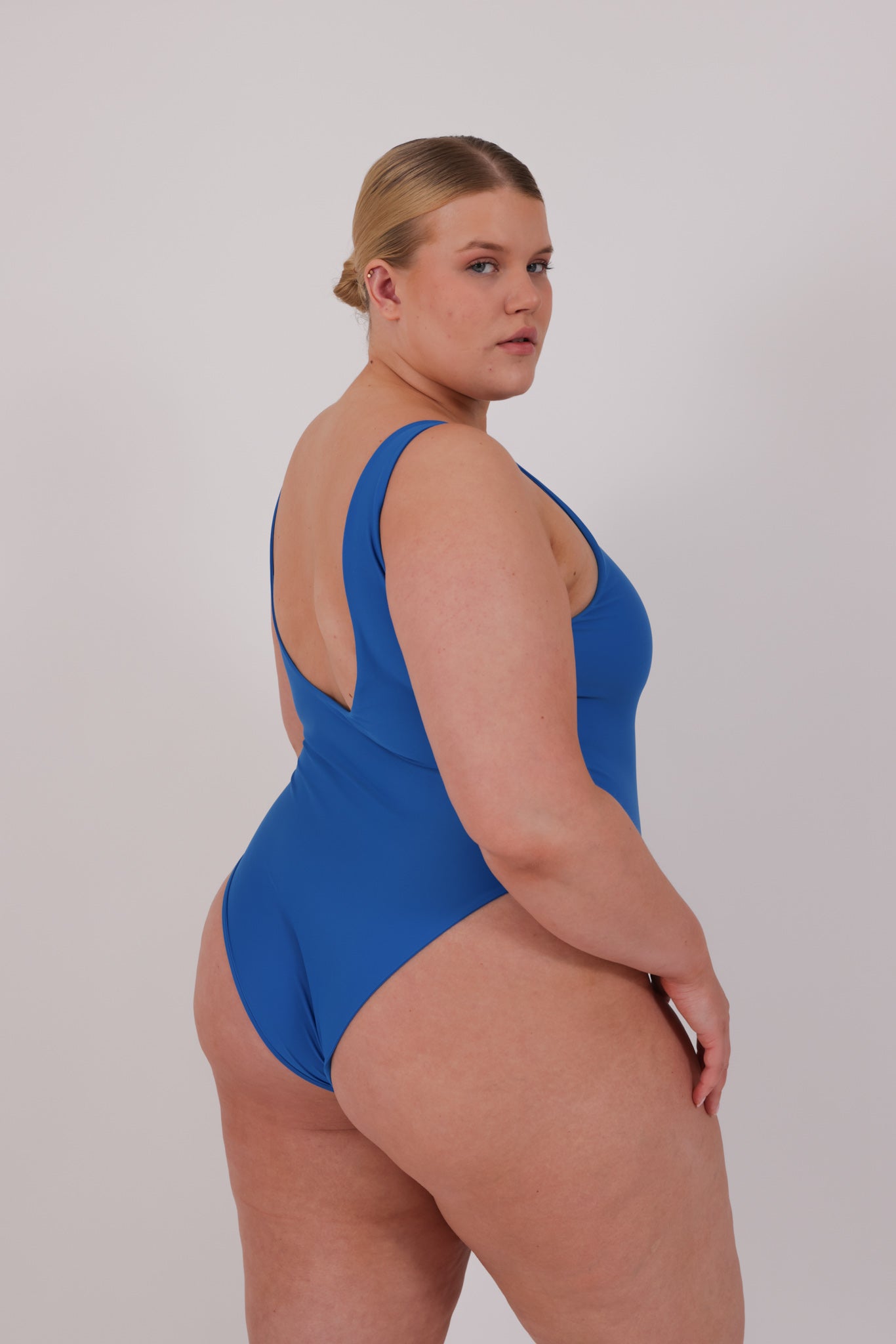 blue classic swimsuit