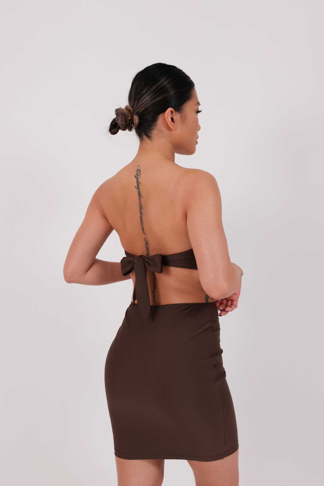 brown swimwear skirt